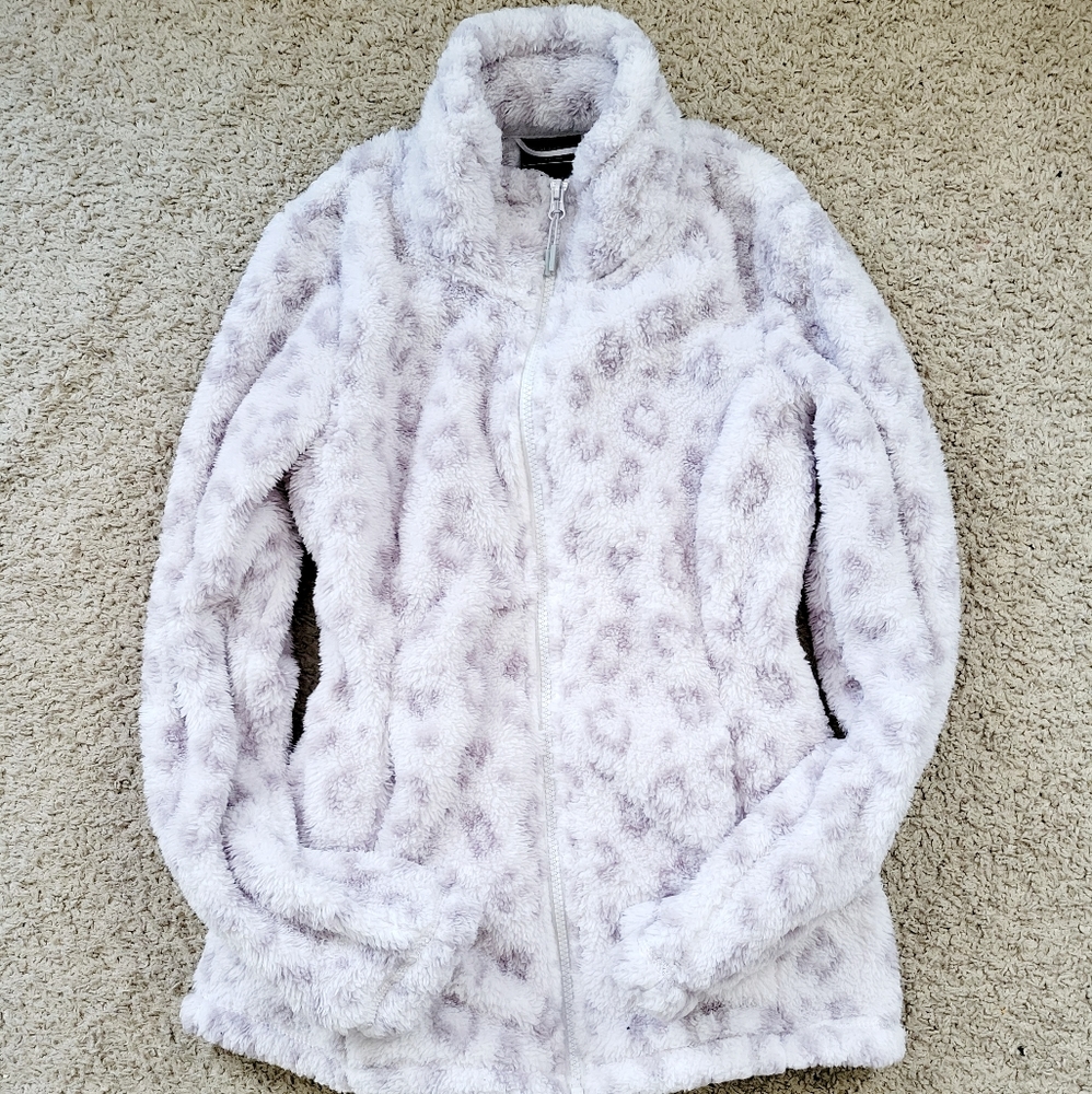 Leopard fleece zip up